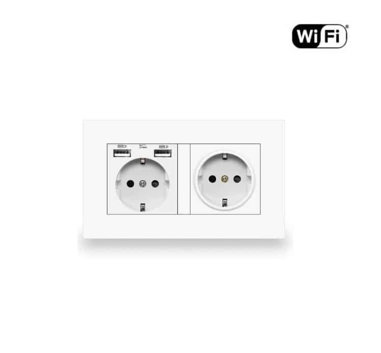 Dvigubas Elektros lizdas rozetė 220V / 5V usb su įmontuota slapta kamera WIFI Dvigubas Elektros lizdas rozetė 220V / 5V usb su įmontuota slapta kamera WIFI